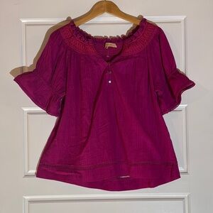 Kyra Women's Peasant Purple Top